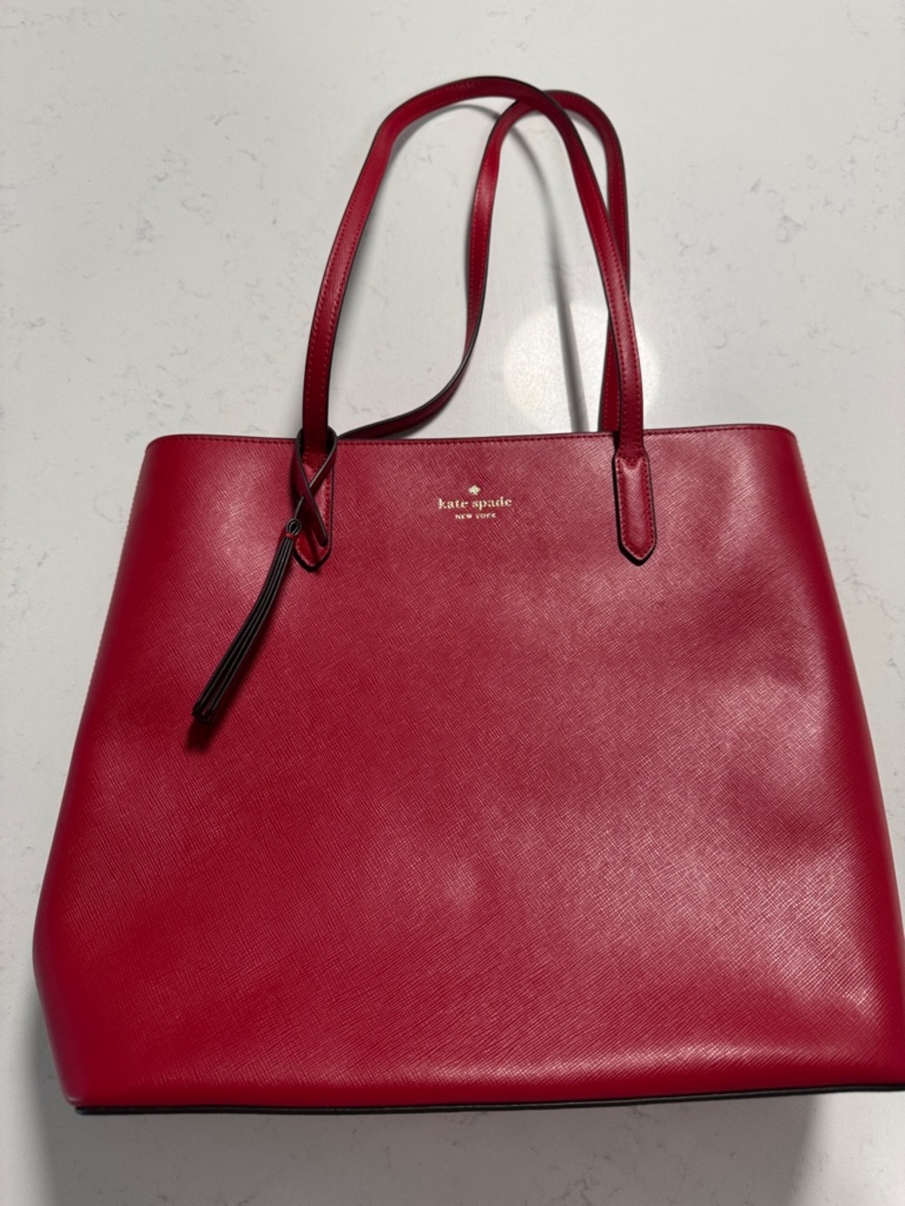 kate spade Red Leather Bag with Tassel Charm